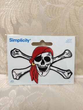Skull Pirate Crossbones Embroidered Iron On Sew On Applique Patch